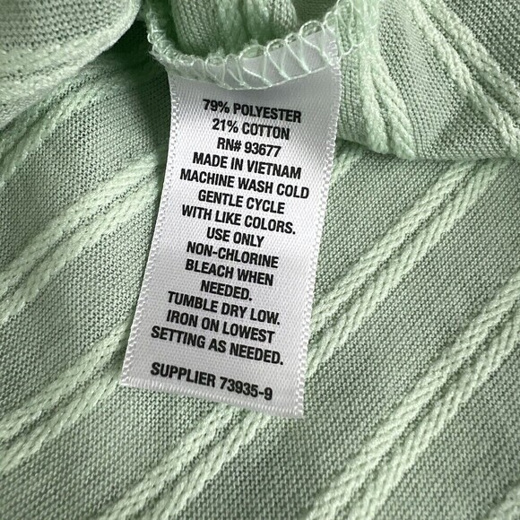 a.n.a Women's Size Large Mint Green Striped Polyester Round Neck Regular - Picture 6 of 8